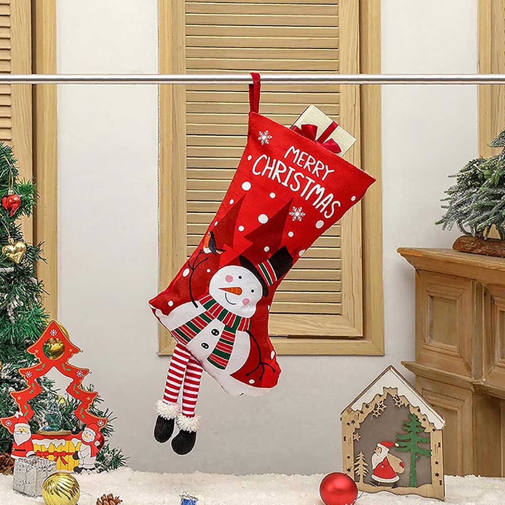 Brain Giggles - Classic Long Style Christmas Stocking - Snowman