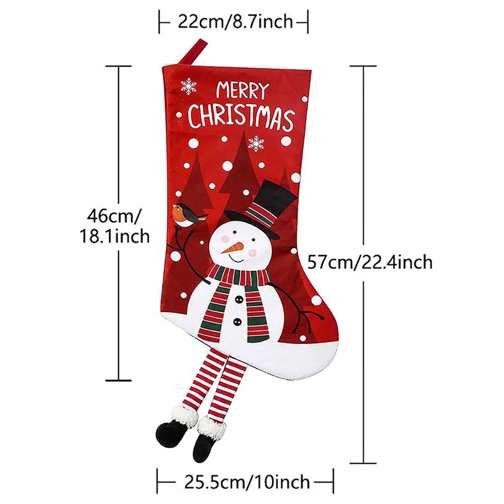 Brain Giggles - Classic Long Style Christmas Stocking - Snowman