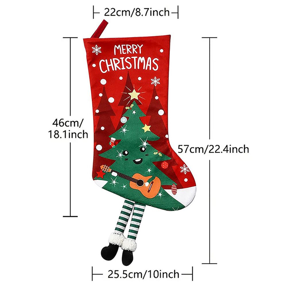 Brain Giggles - Classic Long Style Christmas Stocking - Christmas Tree