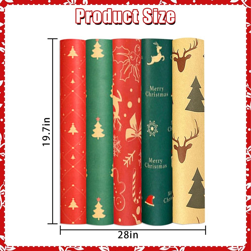 Highland - Christmas Gift Wrapping Papers - 50 x 71 cm - 5pcs