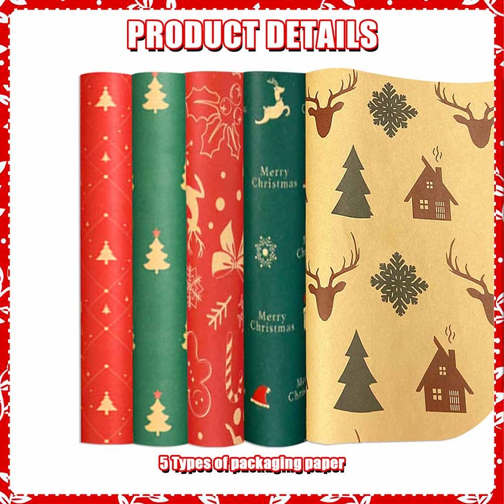 Highland - Christmas Gift Wrapping Papers - 50 x 71 cm - 5pcs