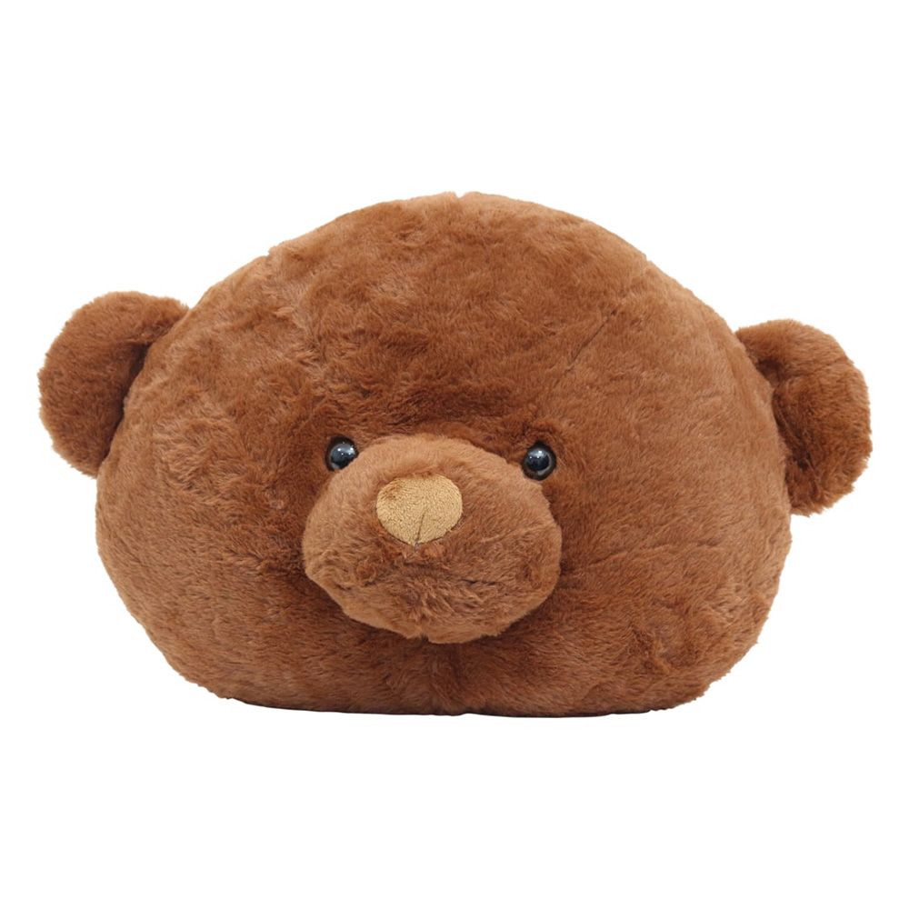 Toto Toys - Plush Cushion - Bear Face - Brown - 45 cm