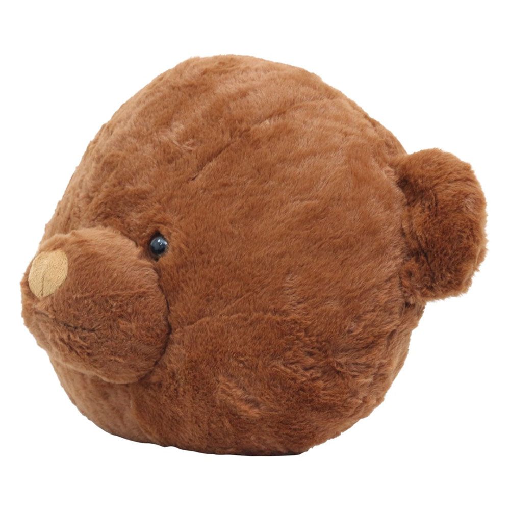 Toto Toys - Plush Cushion - Bear Face - Brown - 45 cm