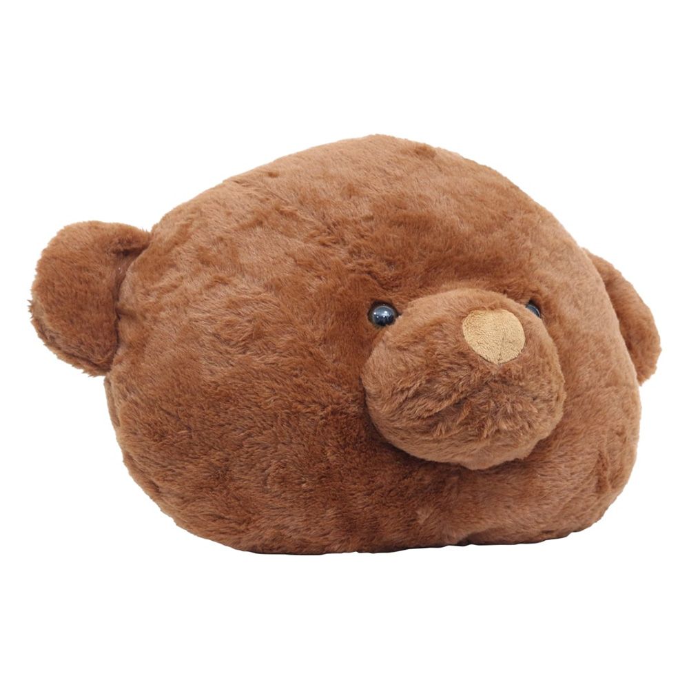 Toto Toys - Plush Cushion - Bear Face - Brown - 45 cm