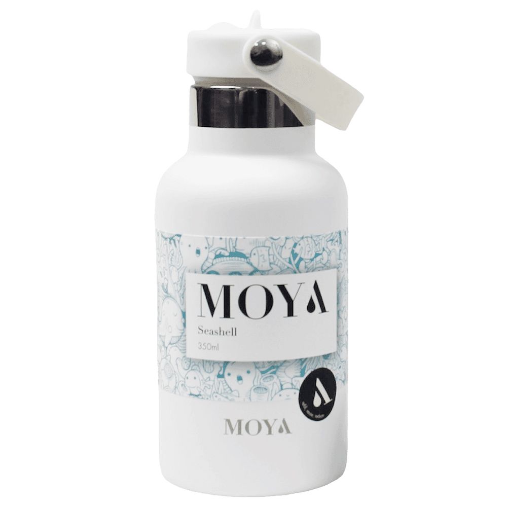 Moya - Seashell Insulated Stainless Steel Water Bottle - 350ml - White