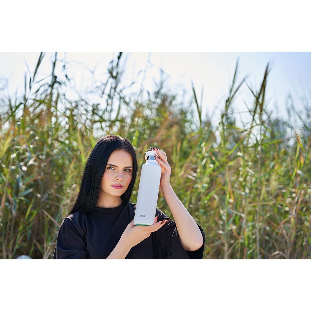 Moya - Black Sea Insulated Water Bottle - White - 700 ml