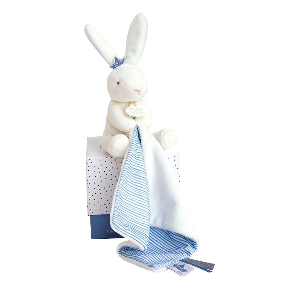 Doudou Et Compagnie - Sailor Bunny Comforting Toy - Blue - 10cm