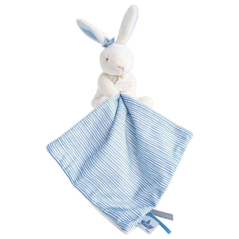 Doudou Et Compagnie - Sailor Bunny Comforting Toy - Blue - 10cm