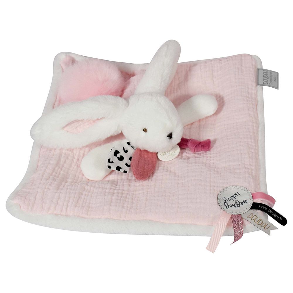 Doudou Et Compagnie - Happy Blush Bunny Comforter - Pink - 25cm