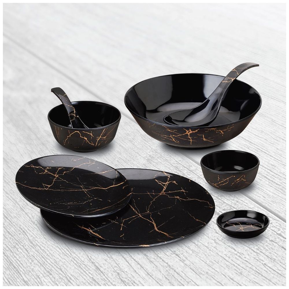 Dinewell - Melamine Ultra Dinner Set - Black - 30 Pcs