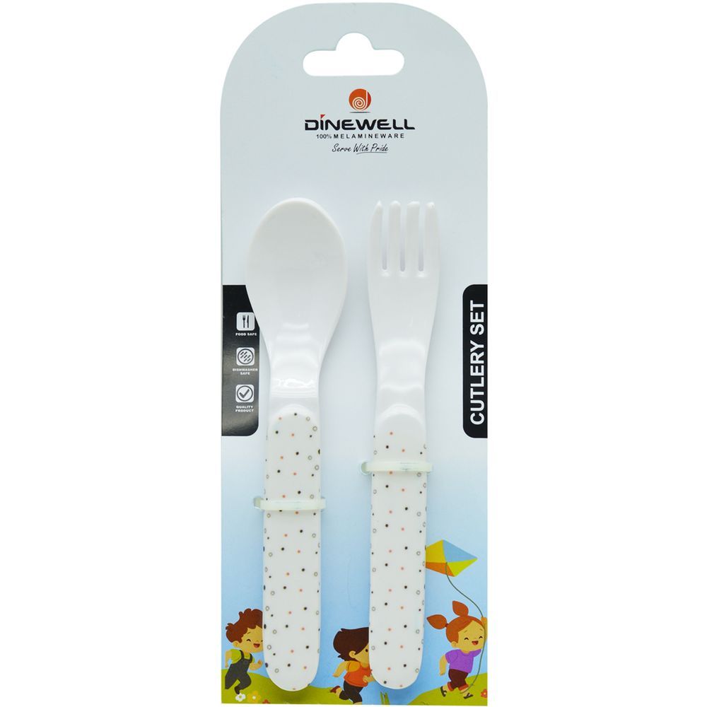 Dinewell - Kids Spoon And Fork Set - Animate - 2 Pcs - 6-Inch