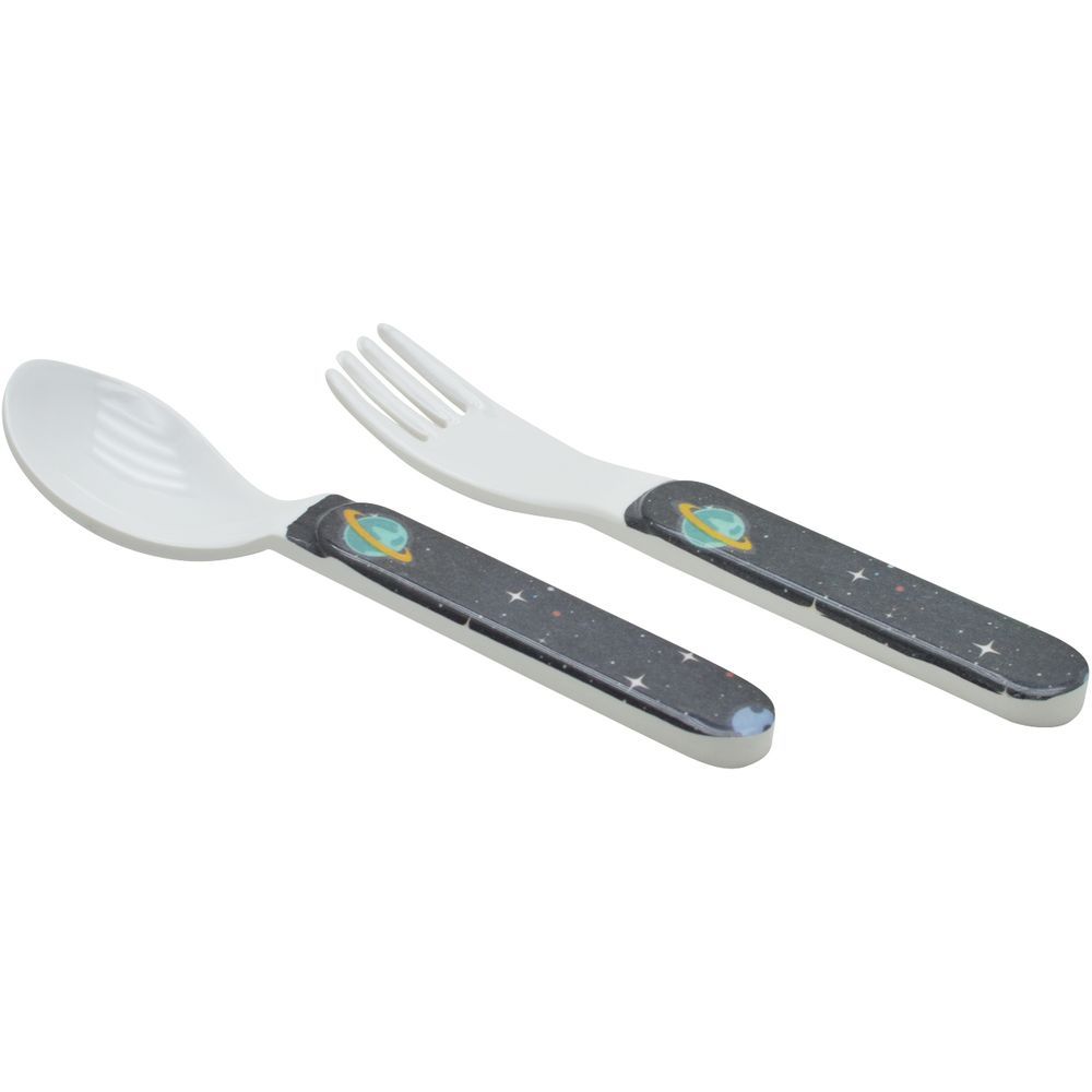 Dinewell - Kids Spoon And Fork Set - Astronaut - 2 Pcs - 6-Inch