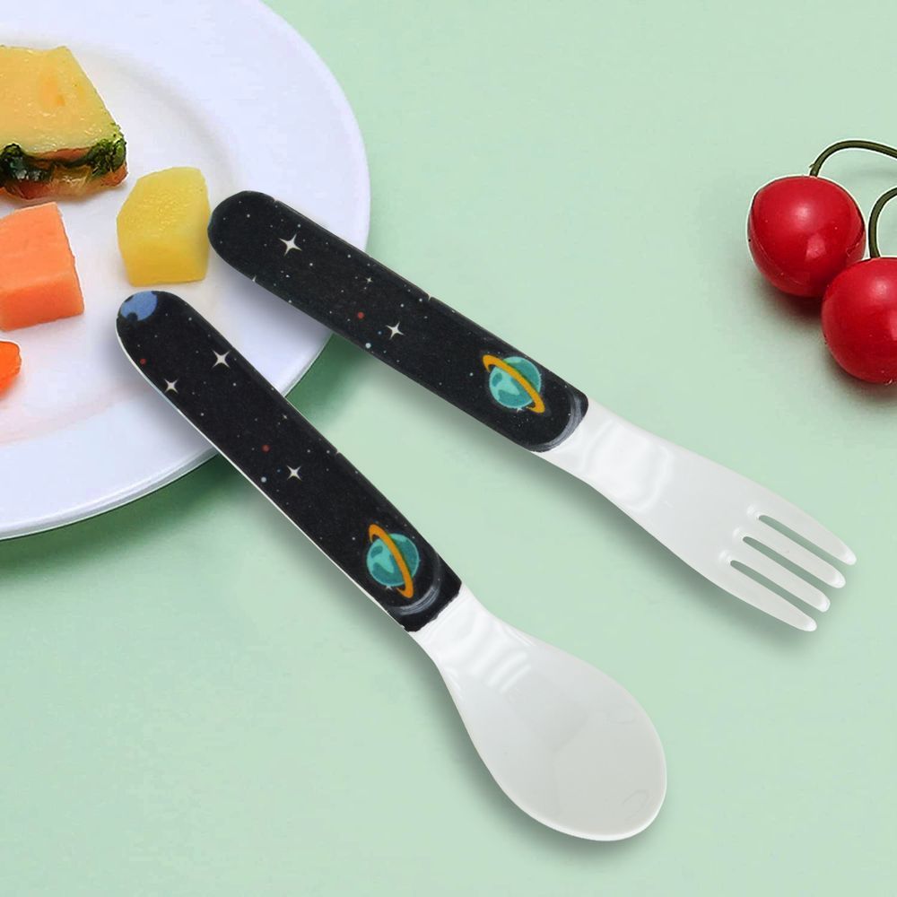 Dinewell - Kids Spoon And Fork Set - Astronaut - 2 Pcs - 6-Inch