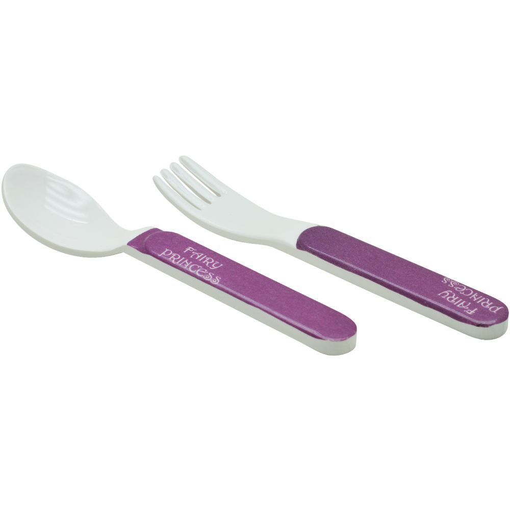 Dinewell - Kids Spoon And Fork Set Spoon - Fairy Princess - 2 Pcs - 6-Inch