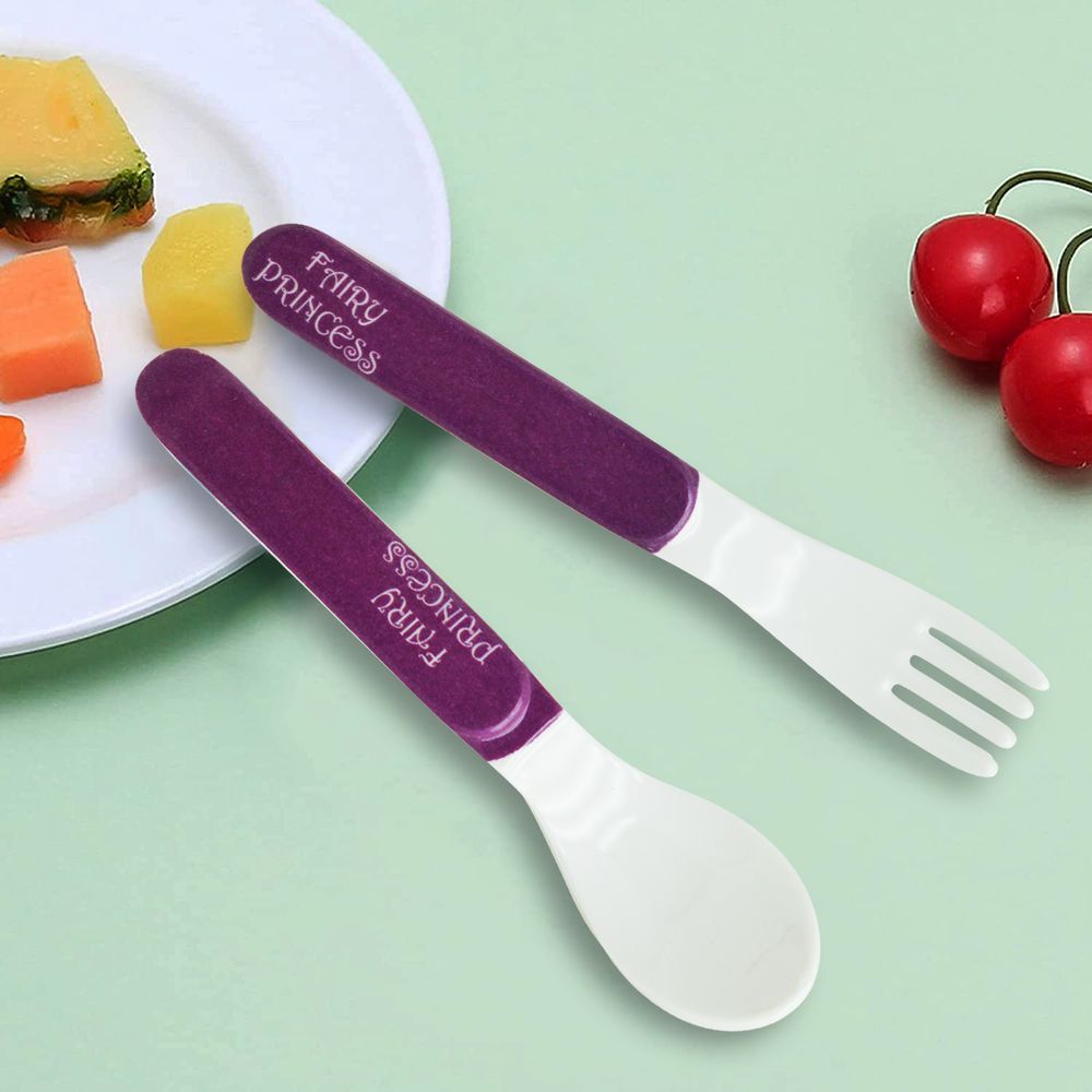 Dinewell - Kids Spoon And Fork Set Spoon - Fairy Princess - 2 Pcs - 6-Inch