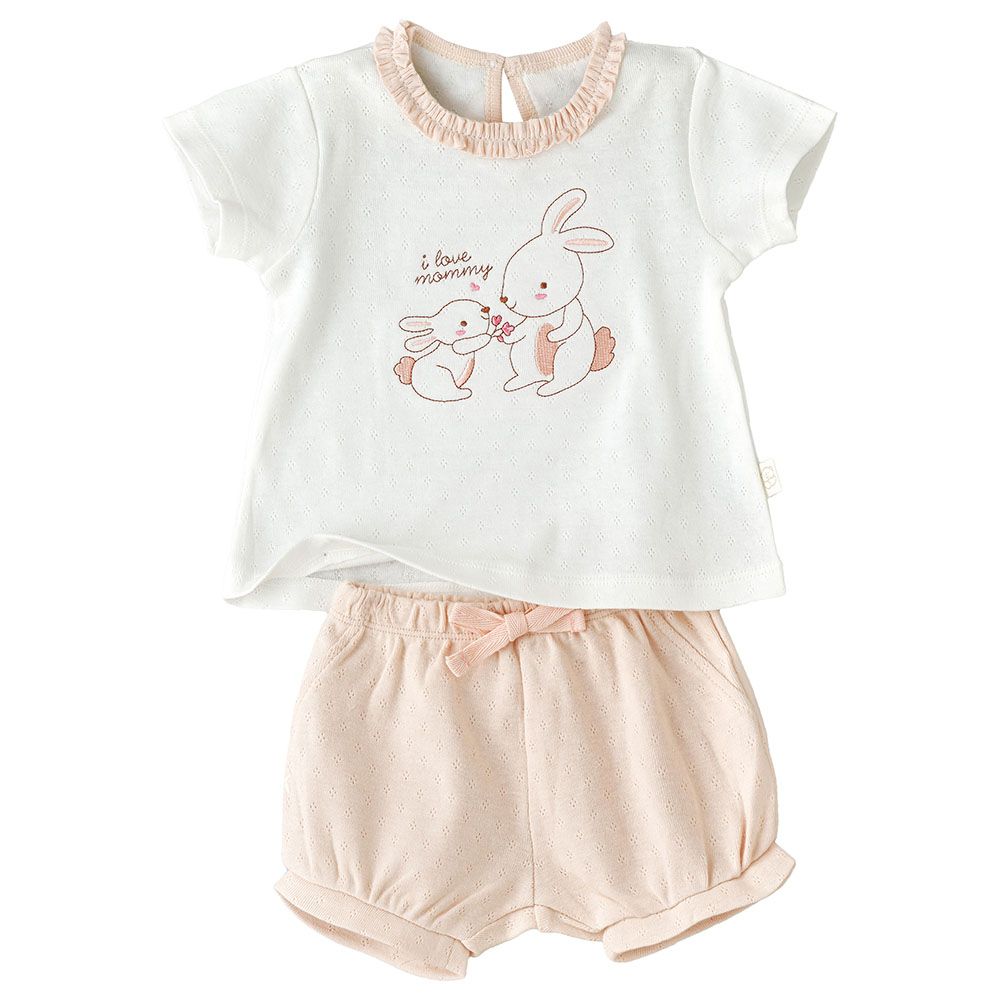 Elegant Kids - 2pc-Set - Girl's Breezy Playful Tee And Diaper Cover