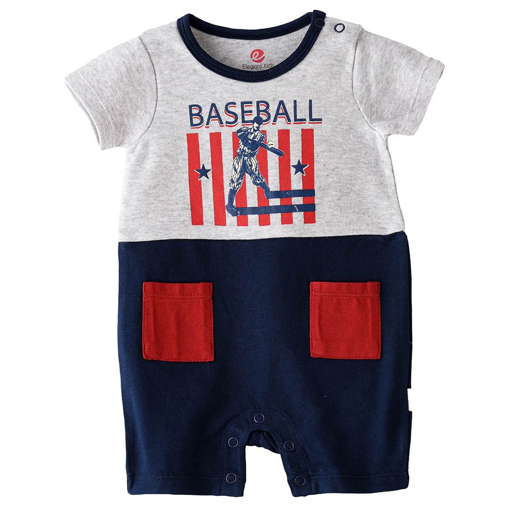 Elegant Kids - Boy's Breezy Playful Design Cotton Romper