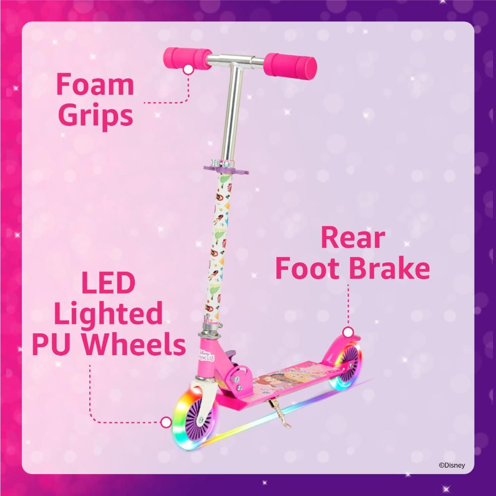 Spartan - Princess 2 Wheel Scooter With LED Light - Pink