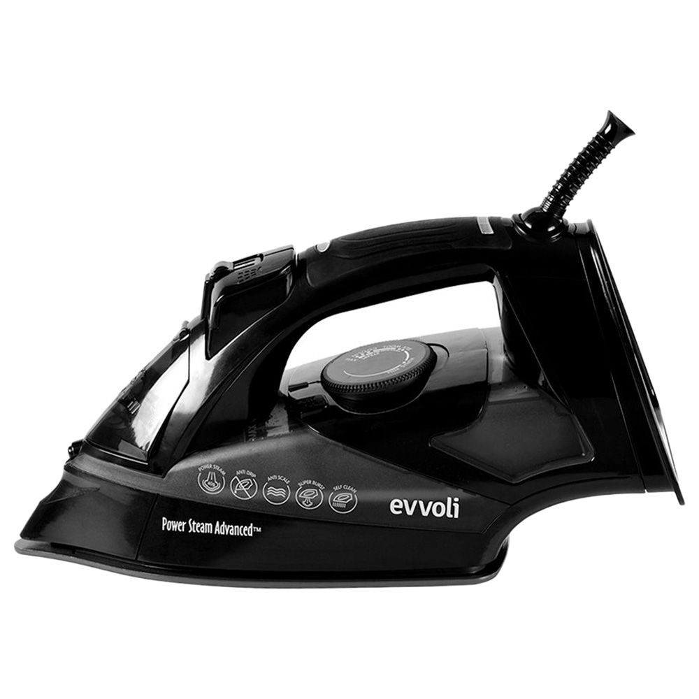 Evvoli - Steam Iron With Ceramic Soleplate - Black - 2800 W