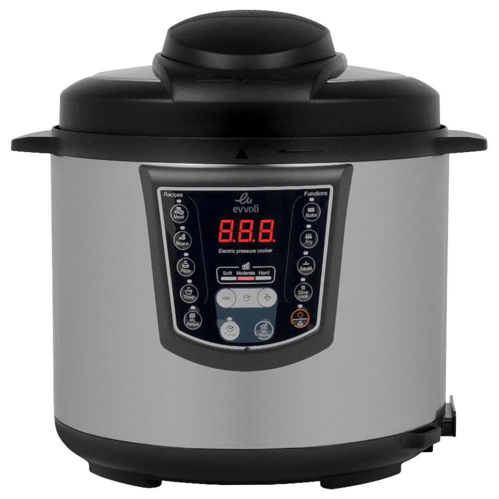 Evvoli - 9-In-1 Multi-Use Pressure Cooker - Black - 6 L - 1000 W