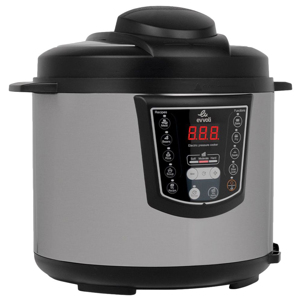 Evvoli - 9-In-1 Multi-Use Pressure Cooker - Black - 6 L - 1000 W