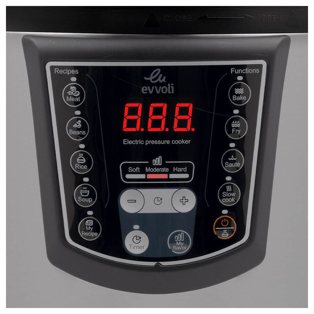 Evvoli - 9-In-1 Multi-Use Pressure Cooker - Black - 6 L - 1000 W