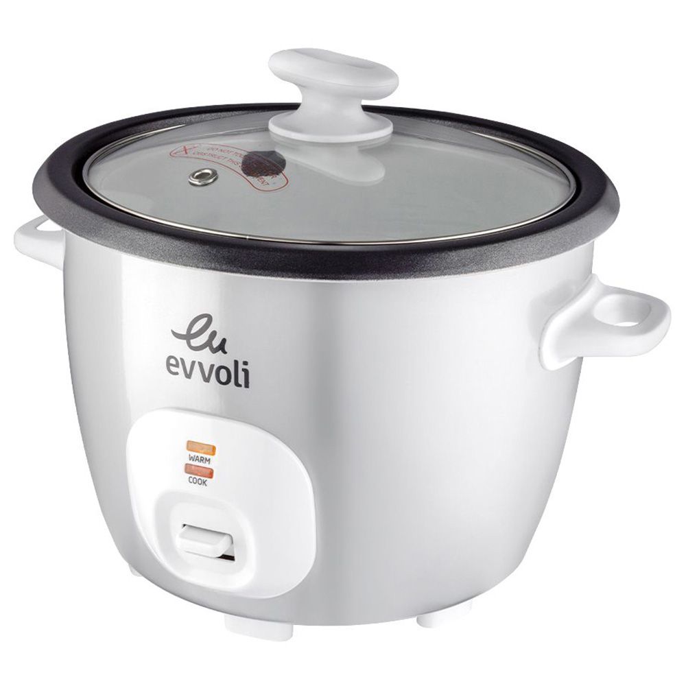 Evvoli - 2-In-1 Rice Cooker With Steamer - White - 4.5 L - 700 W