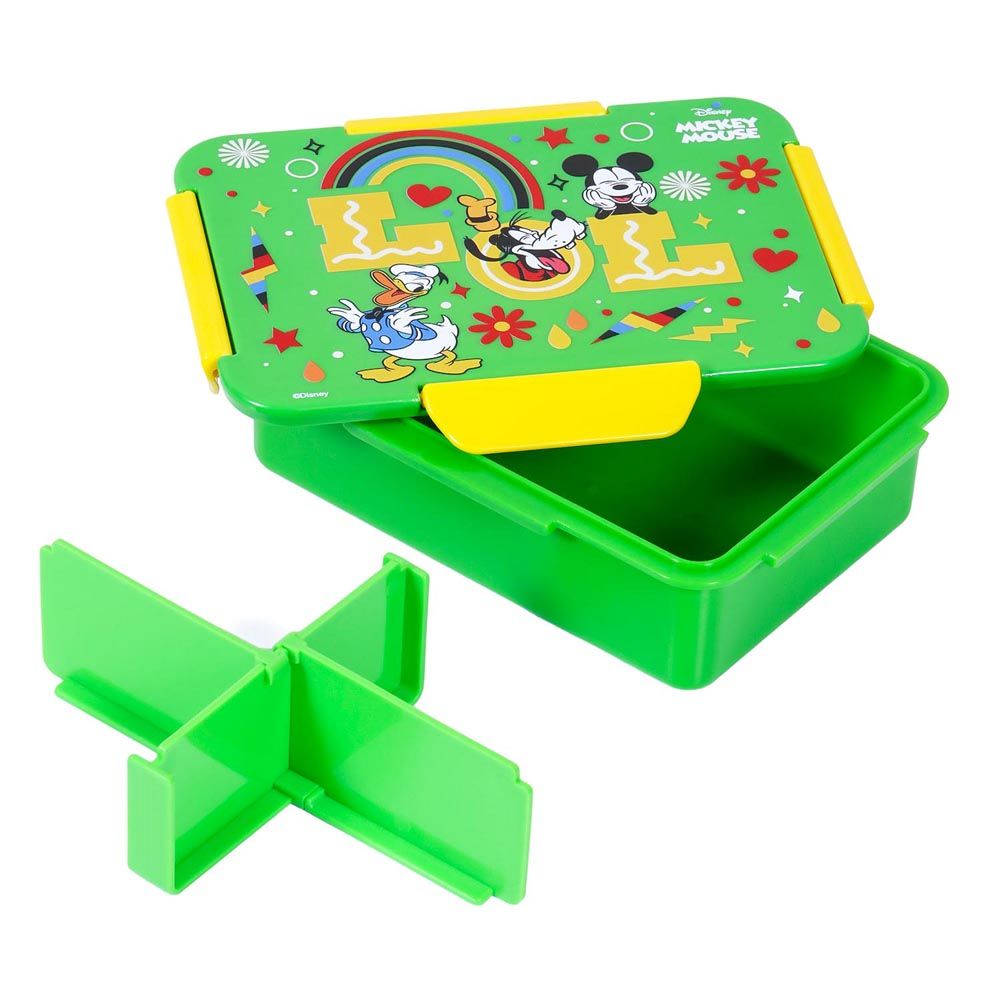 Eazy Kids - Disney Lol Mickey Mouse Bento Lunch Box - Green - 4 Compartments