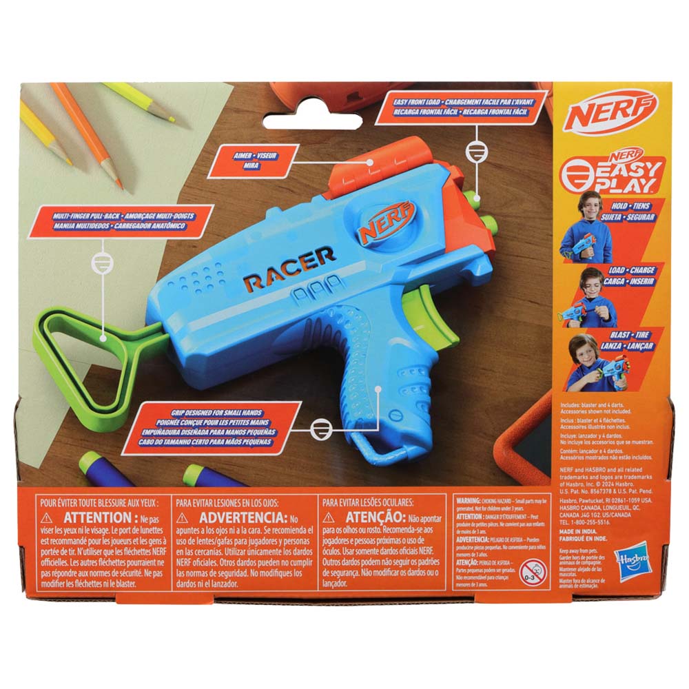 Nerf Elite Junior Racer Easy Play Dart Blaster With 4 Darts Buy at Best Price from Mumzworld United Arab Emirates