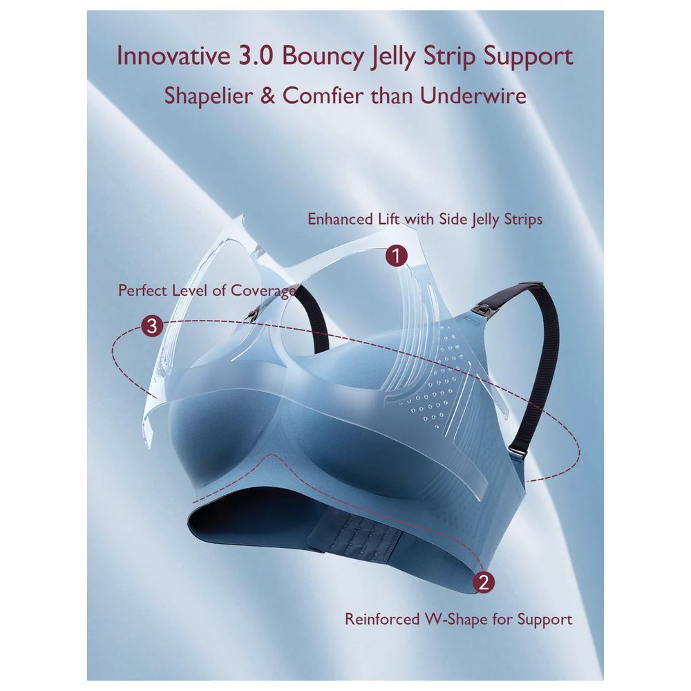 Momcozy - Stylish V Jelly Strip Lift Nursing Bra - Nordic Blue