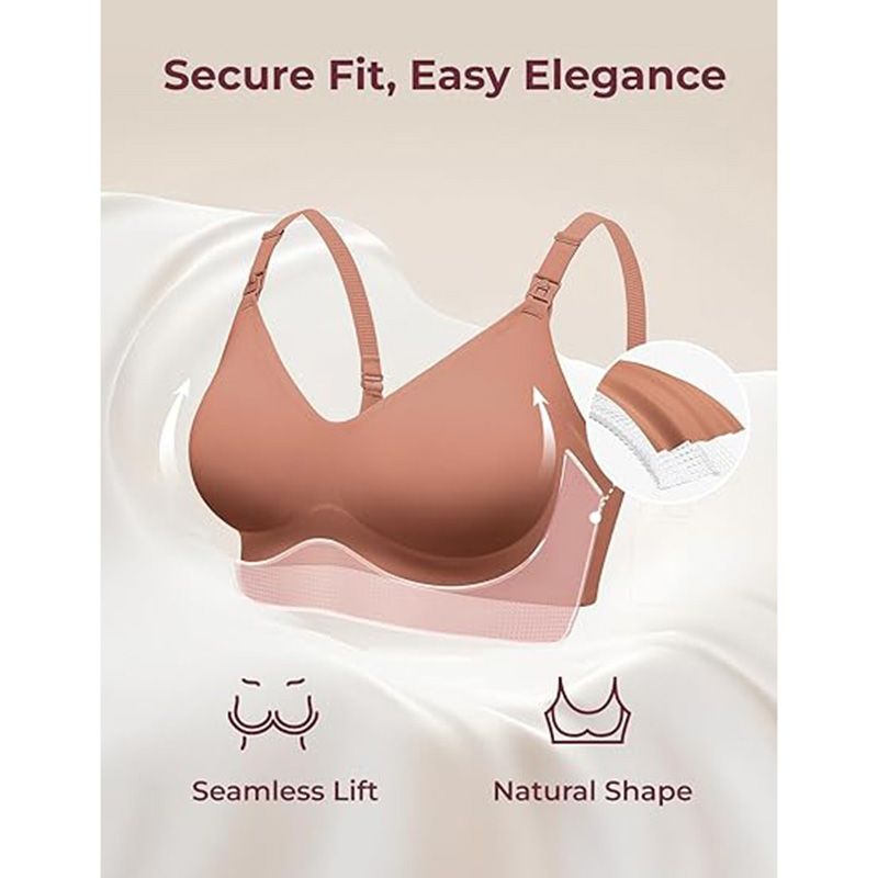 Momcozy - Smooth Ultra Soft & Omni Maternity Nursing Bra - Brown