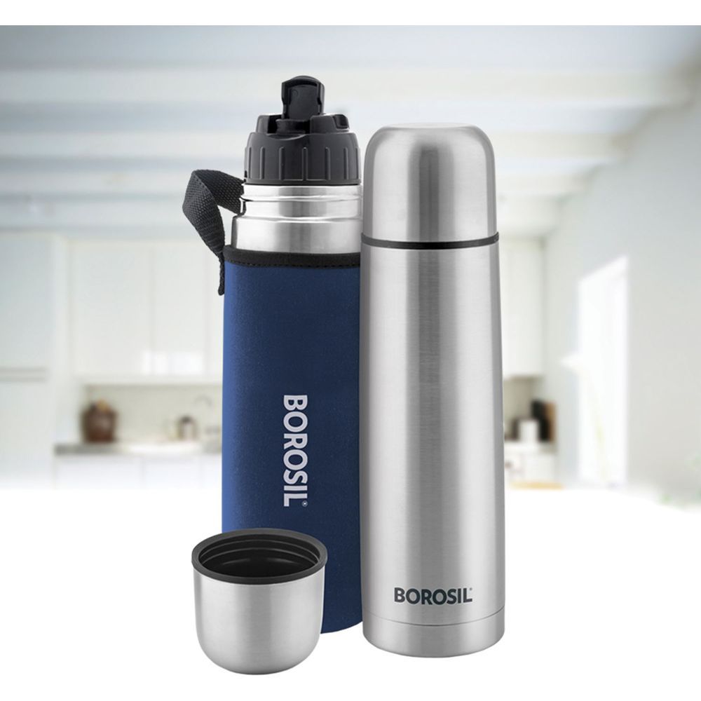 Borosil - Vacuum Insulated Thermo Flask With Carry Jacket - 500 ml