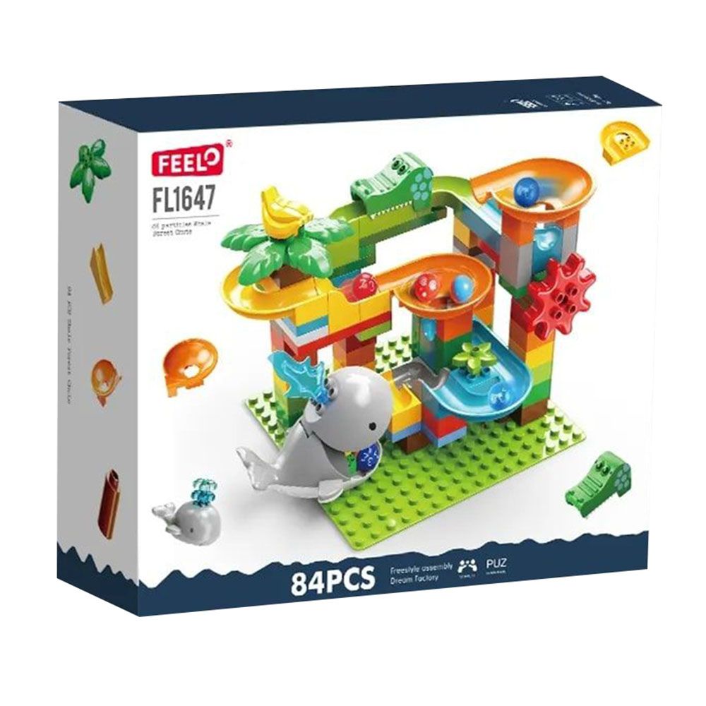 Feelo - Whale Slide Building Blocks Set - 84 Pcs