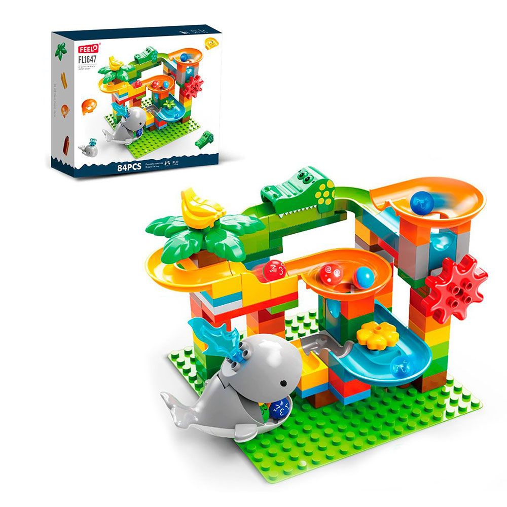 Feelo - Whale Slide Building Blocks Set - 84 Pcs