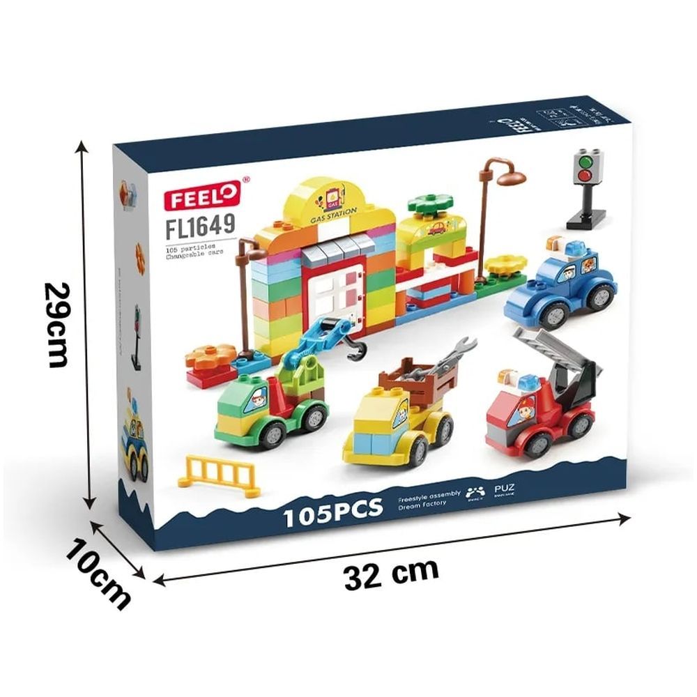 Feelo - Set of Cars Building Blocks Set - 105 Pcs