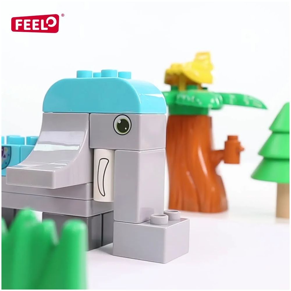 Feelo - Jungle Animals Building Blocks Set - 102 Pcs