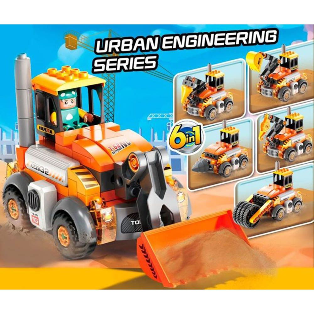 Feelo - 6-In-1 Construction Cars Building Blocks Set - 141 Pcs