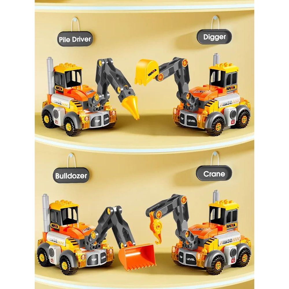 Feelo - 6-In-1 Construction Cars Building Blocks Set - 141 Pcs