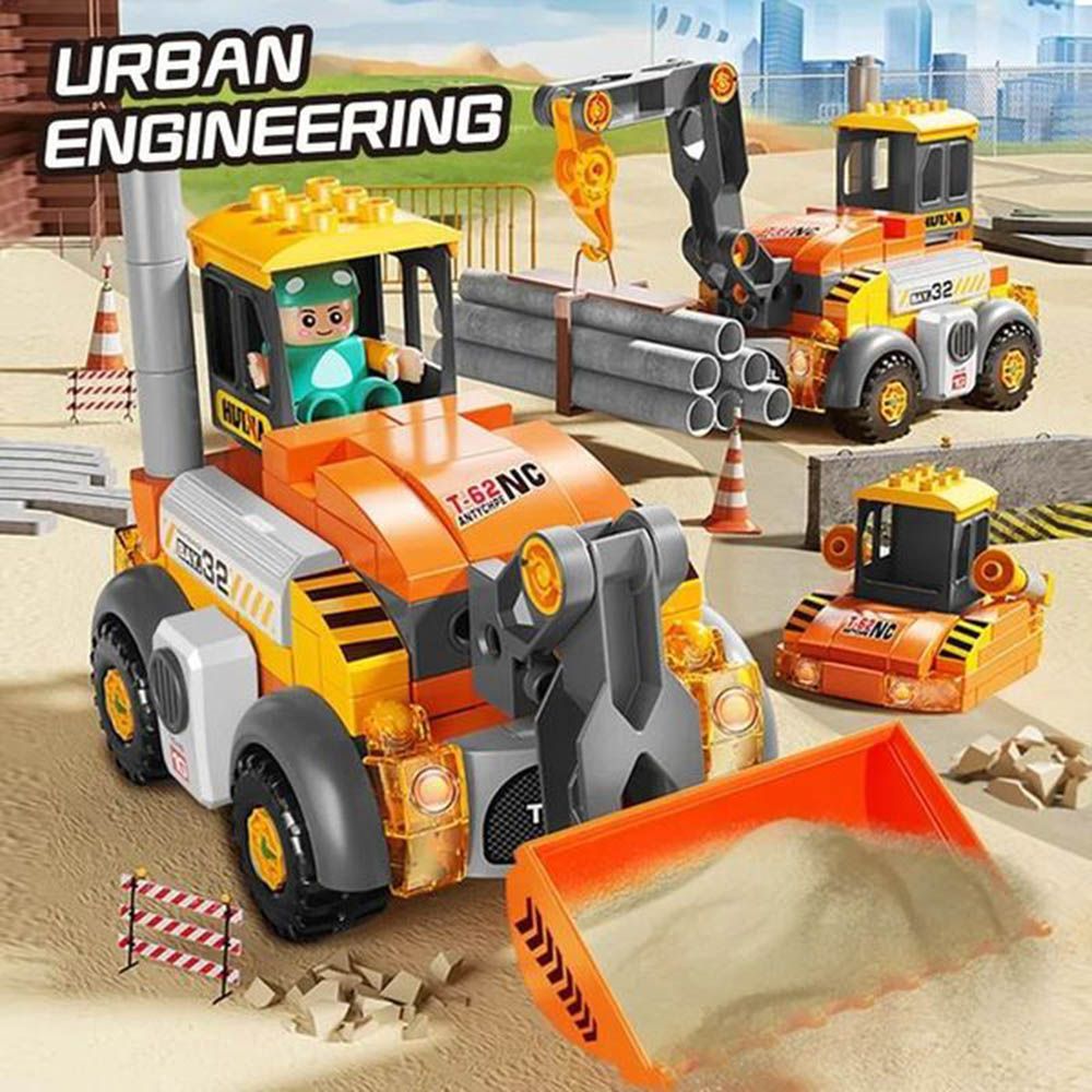 Feelo - 6-In-1 Construction Cars Building Blocks Set - 141 Pcs