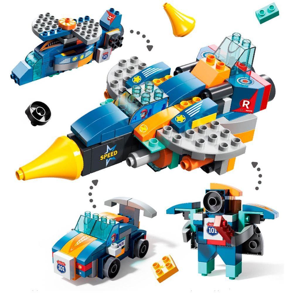 Feelo - 4 -In-1 Fighter Building Blocks Set - 87 Pcs