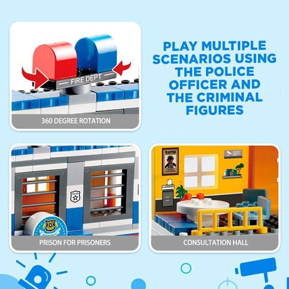 Feelo - Police Station Building Blocks Set - 167 Pcs