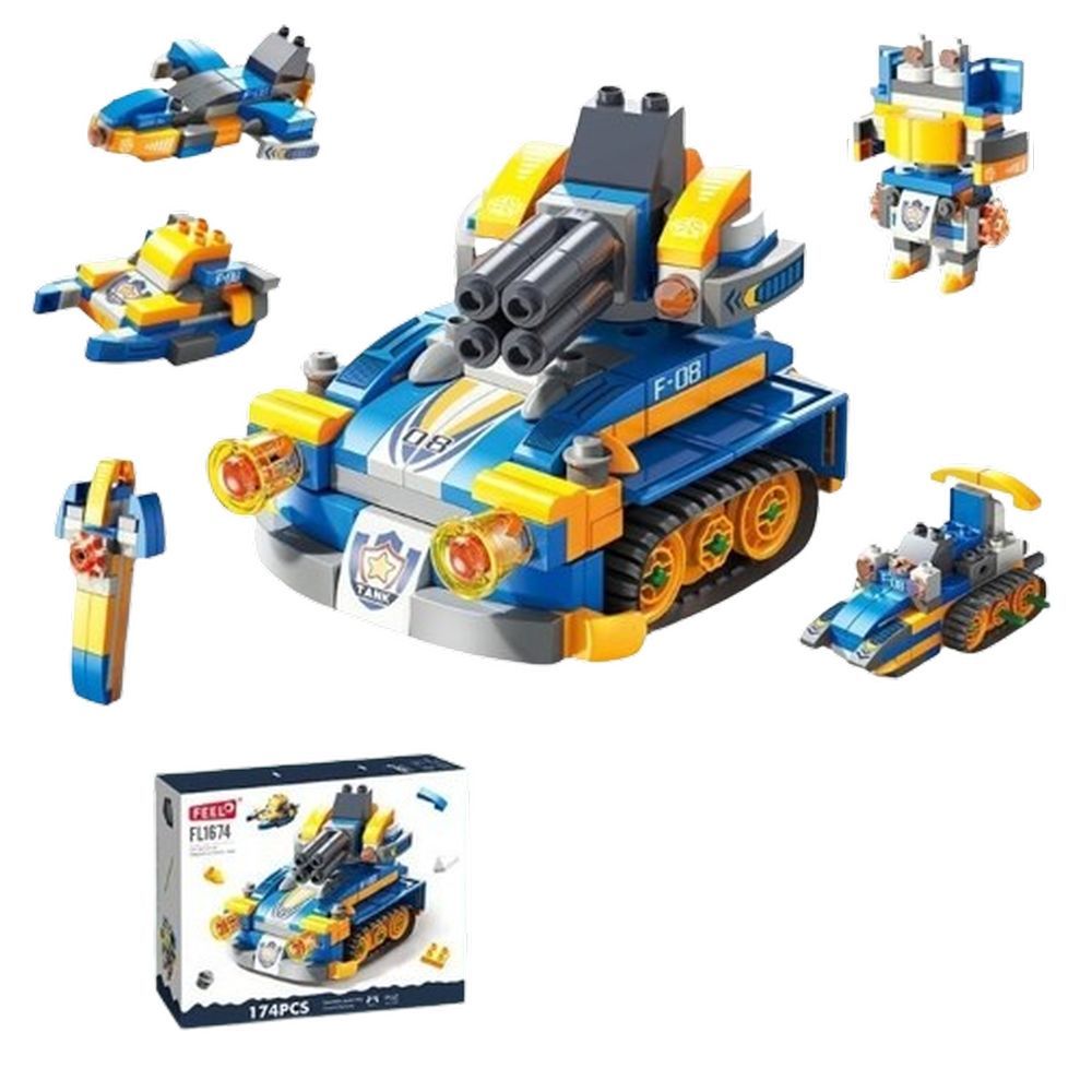 Feelo - 6-In-1 Vehicles Building Blocks Set - 174 Pcs