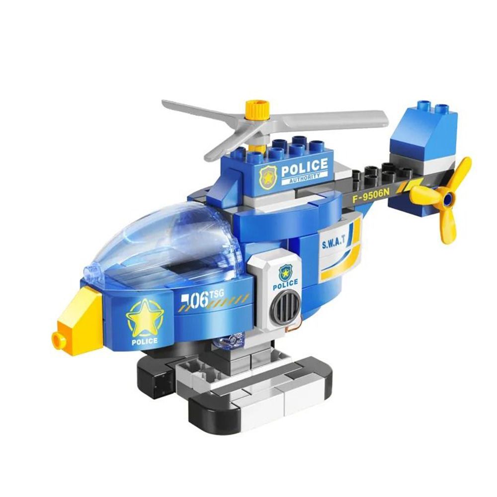 Feelo - Helicopter Building Blocks - Blue - 120 Pcs