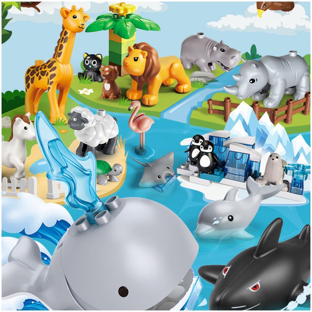 Feelo - Wonderful Animals Building Blocks Set - Blue - 186 Pcs