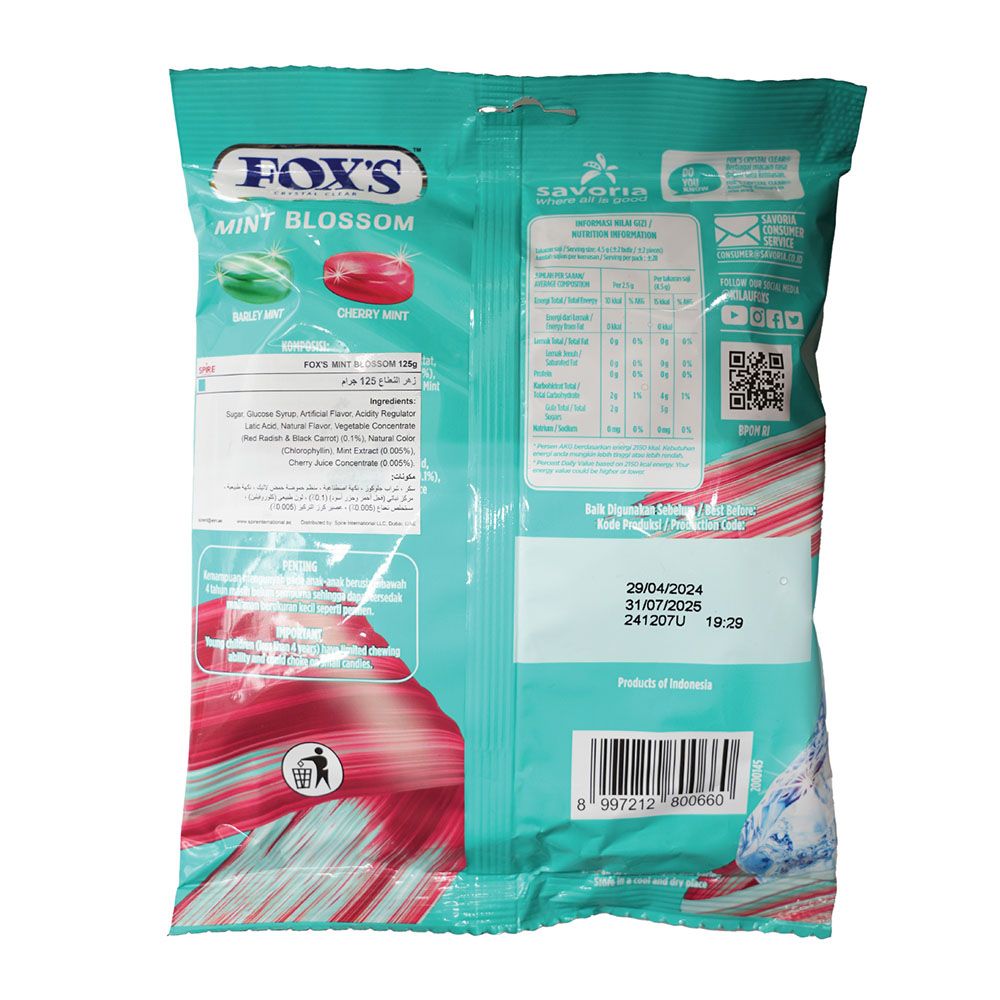 Fox's - Mint Blossom Oval Candy Bag - 125 g