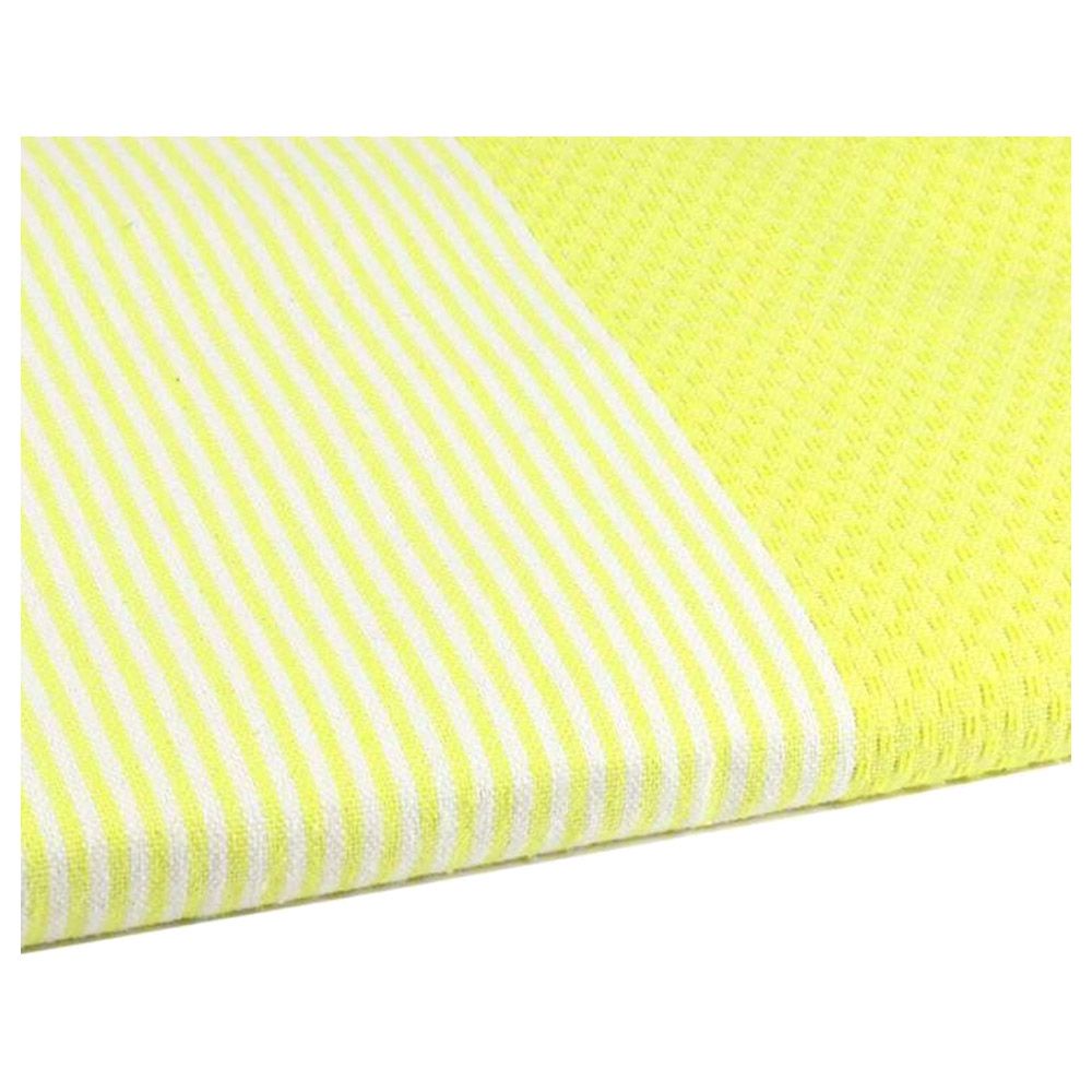 Hammam Corner - 100% Recycled Cotton Honeycomb Beach Towel - Yellow