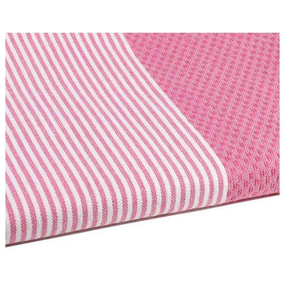 Hammam Corner - 100% Recycled Cotton Honeycomb Beach Towel - Dark Pink