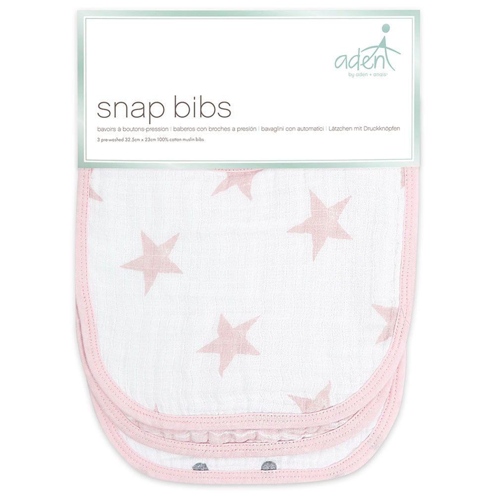 Aden + Anais - Cotton Muslin Baby Snap Bibs - Doll - Pack of 3