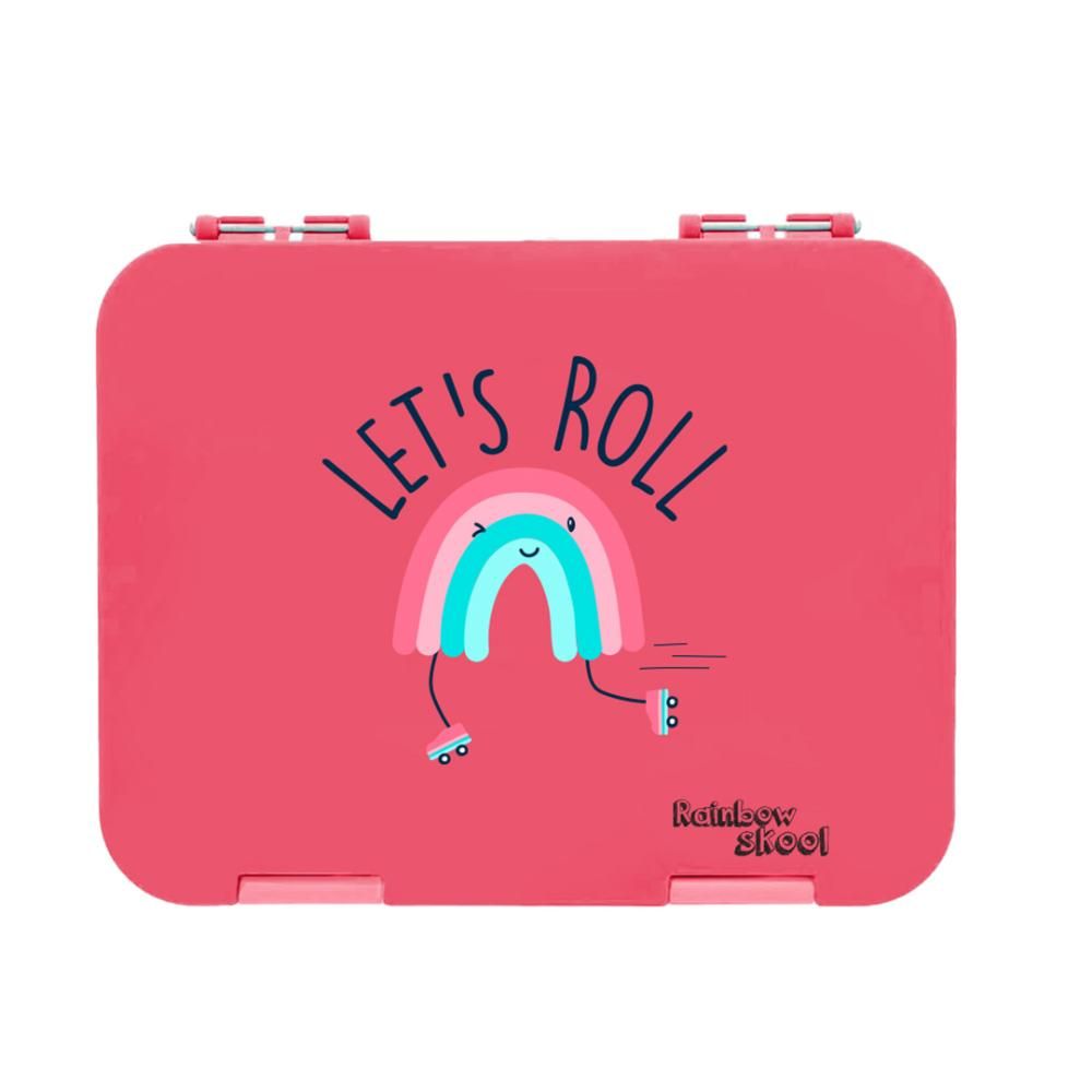 Rainbow Skool - 4-6 Compartment Lunch Box - Lets Roll - Pink