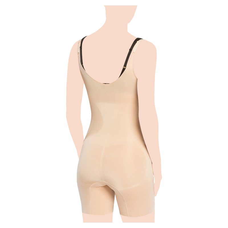 Klynn-Spanx - Open Bust Mid Thigh Body Suit - Nude